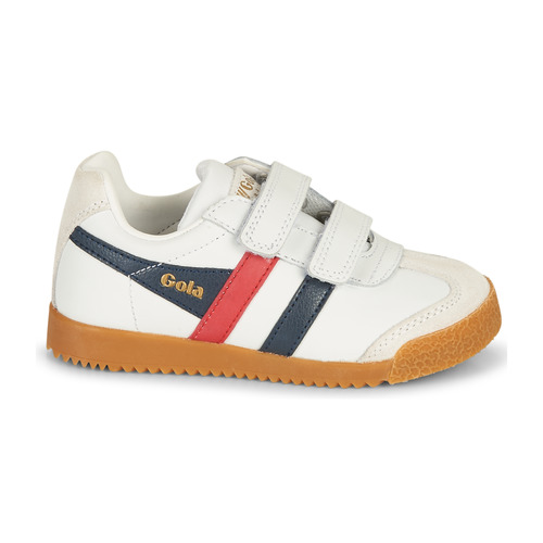 Gola - HARRIER LEATHER VELCRO - Blanc / Marine / Rouge