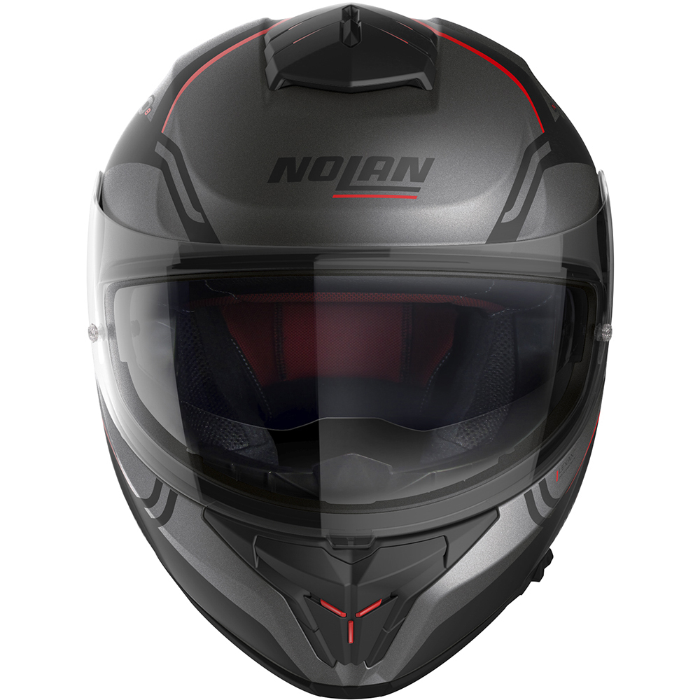 Nolan - Casque N80-8 Astute N-Com Gris / Noir / Rouge