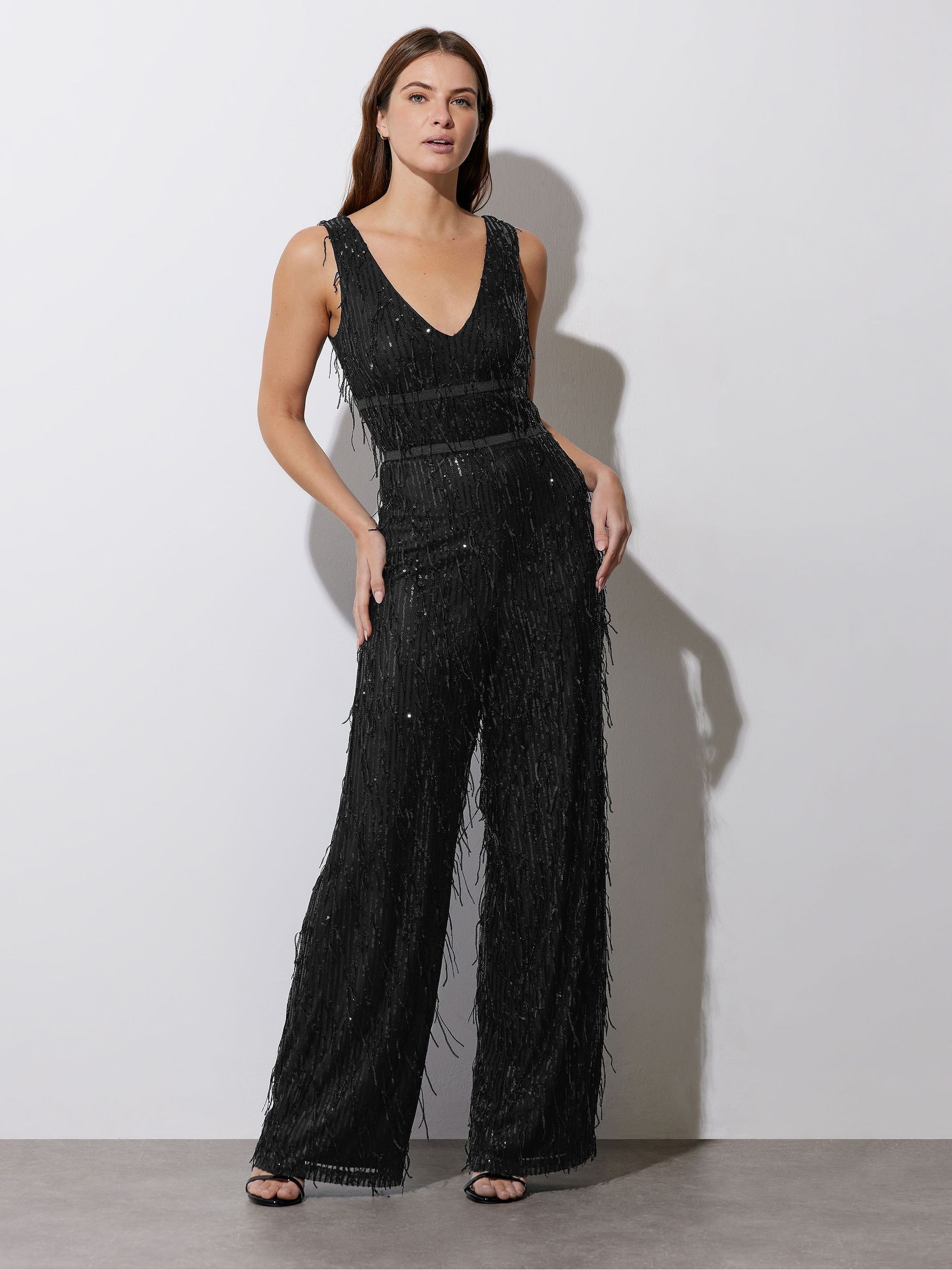 Star by Julien MacDonald Tassel Sequin Jumpsuit