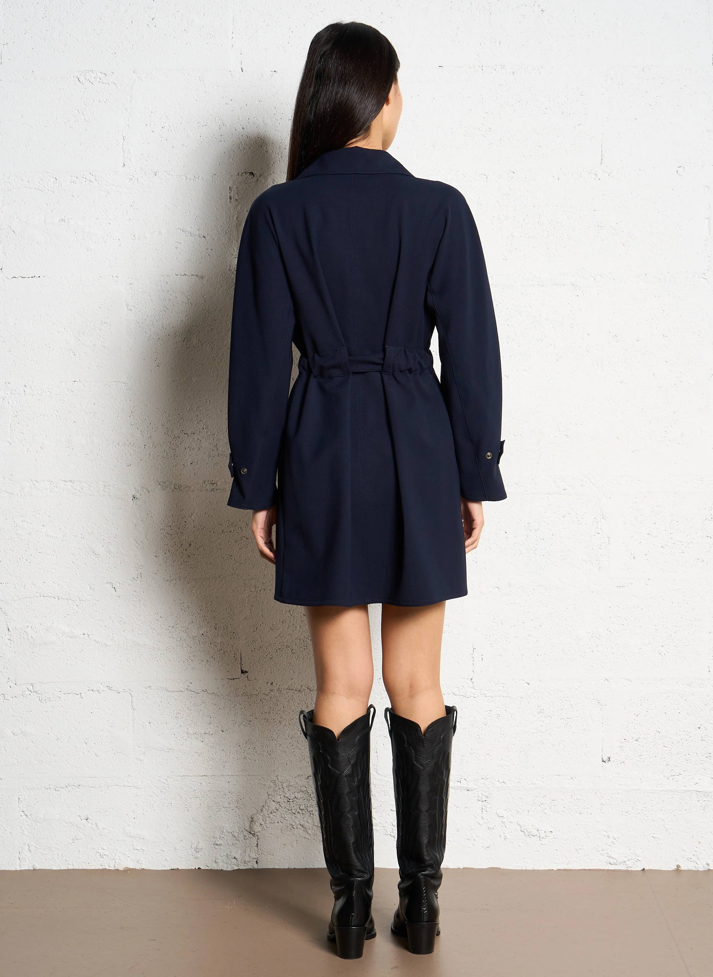 BRIOSO - Robe courte col montant | Bleu
