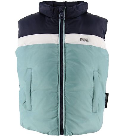 Emporio Armani Daunenweste - Türkis/Navy m. Streifen