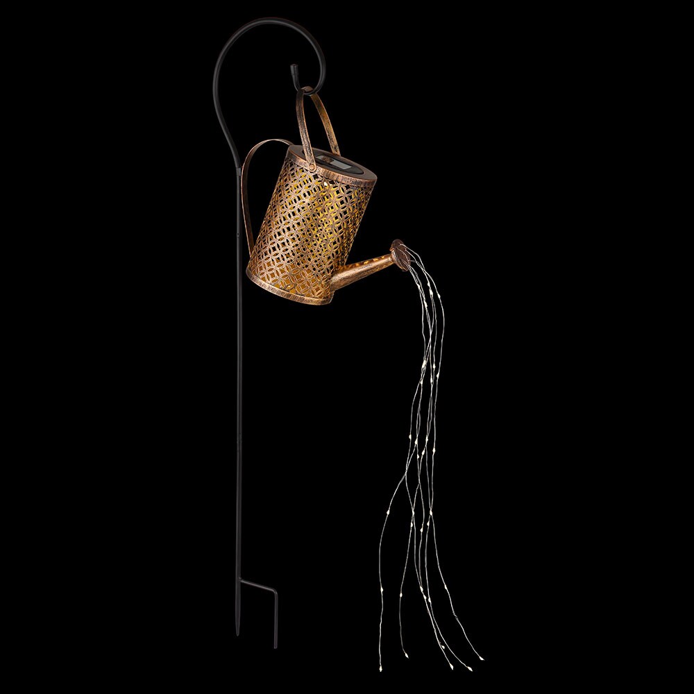 LED Solarleuchte, Gießkanne, gold, Erdspieß, H 85 cm