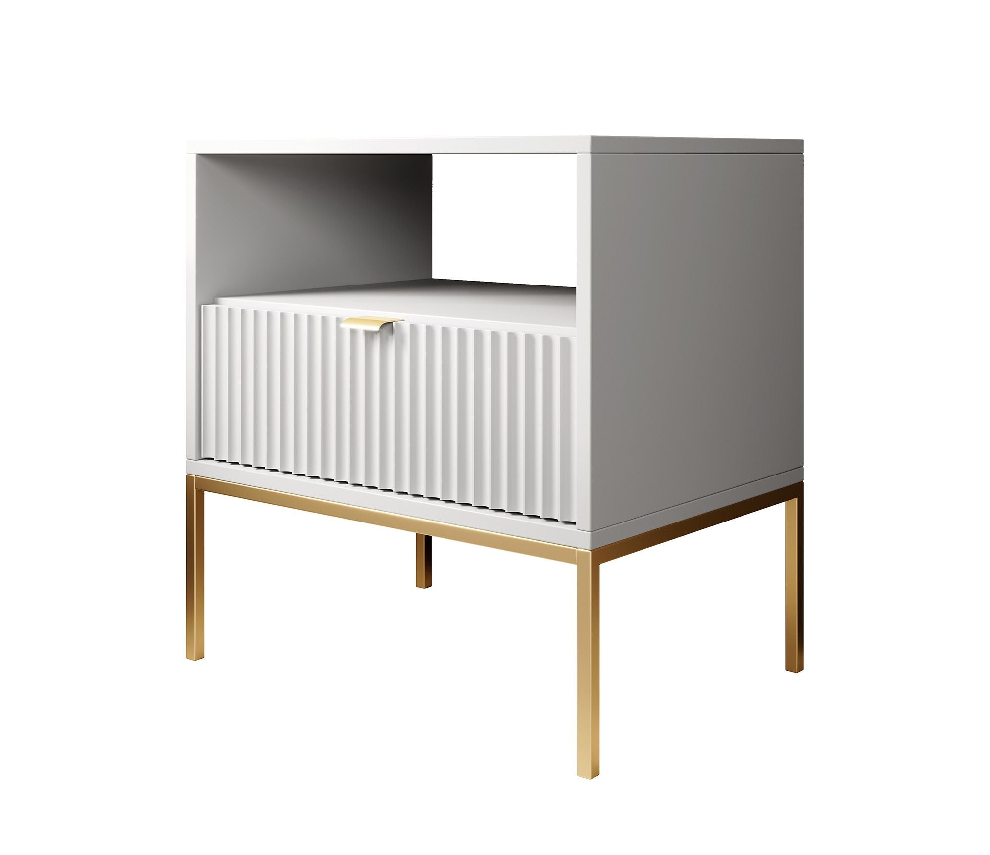 Meubella - Nachtkastje Navil 2 - Wit - 54 cm