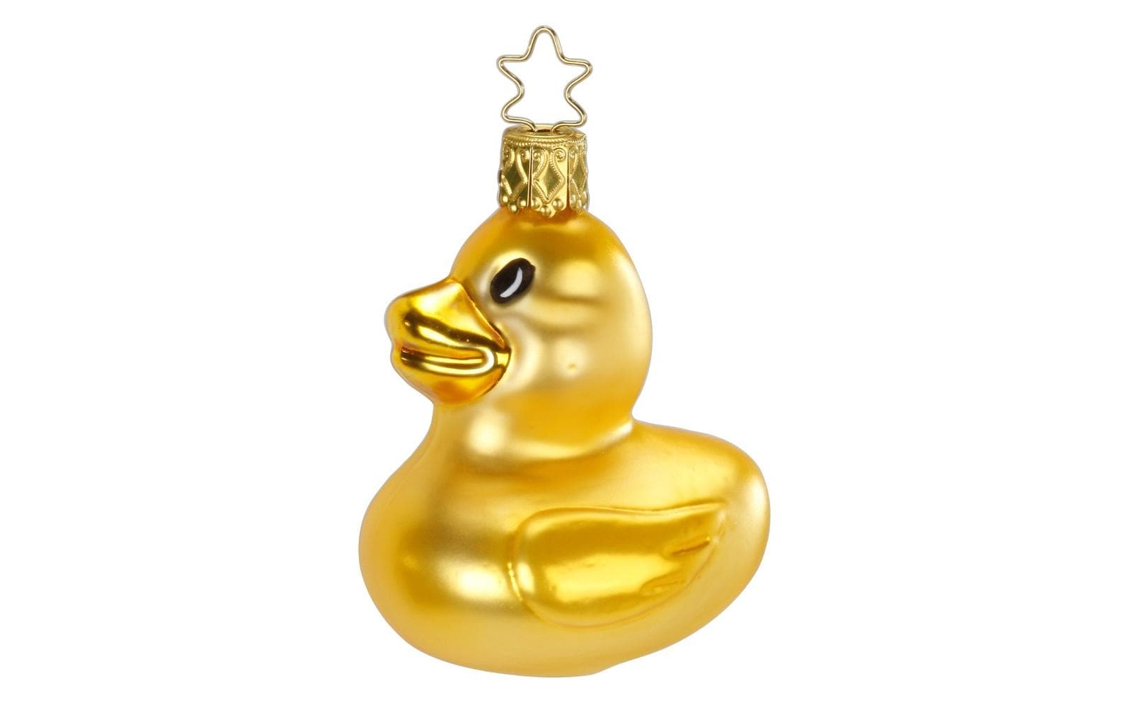 Weihnachtskugel Badeente 7.5 cm, GoldChristbaumschmuck in Badeente-Form