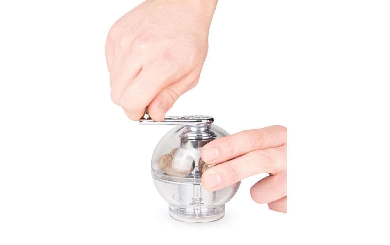Muskatmühle Tidore 9 cm/11 cm, TransparentMühle zum Mahlen von Muskatnuss