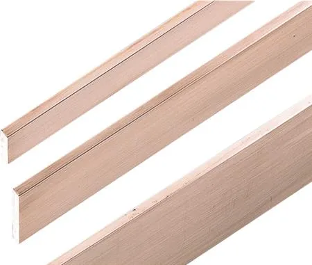 Kobberskinne flad 4x25mm, længde a 4000mm. E-CU kobber CW 004A/005A-R300-cu-ETP
