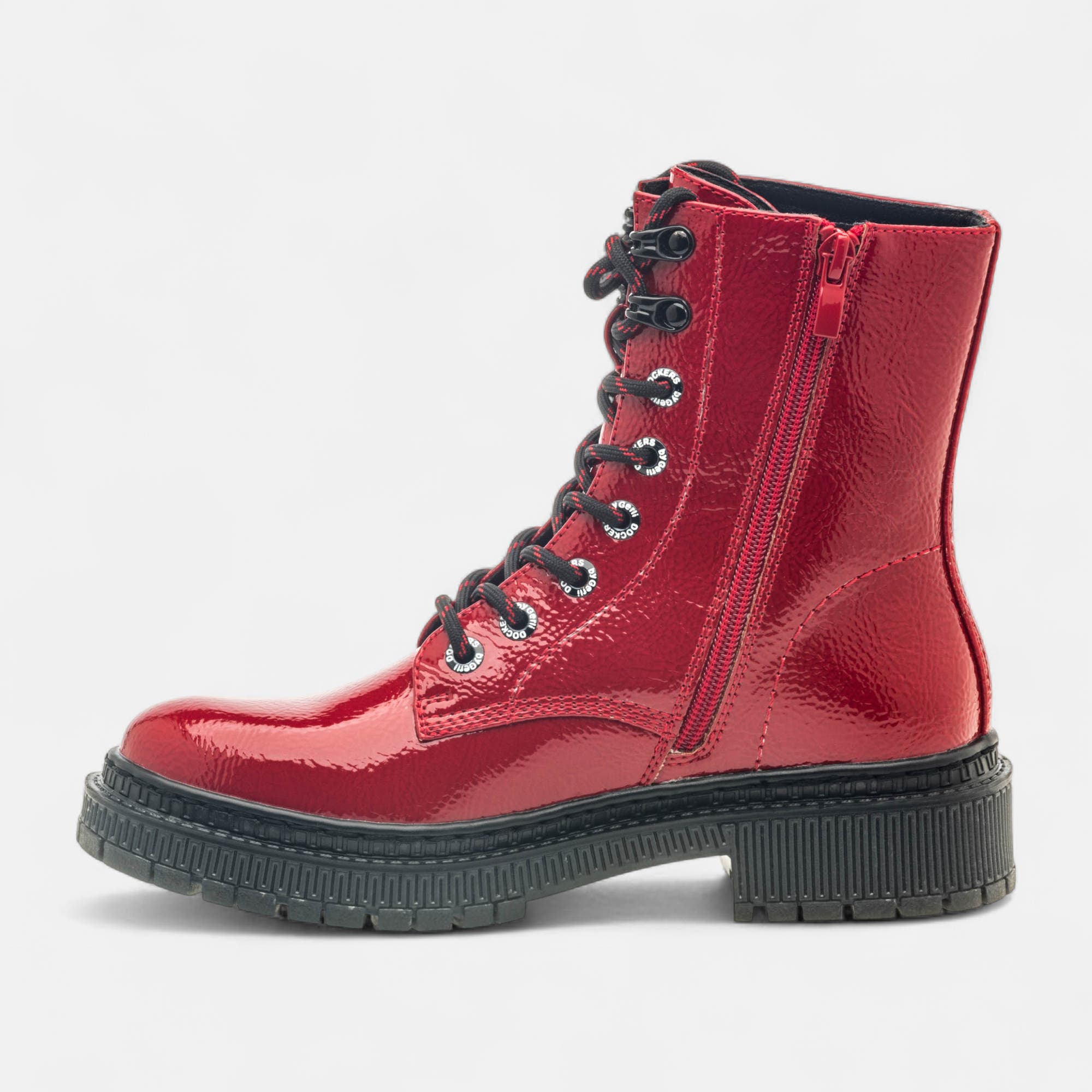 Bottines à lacets Femme rouge