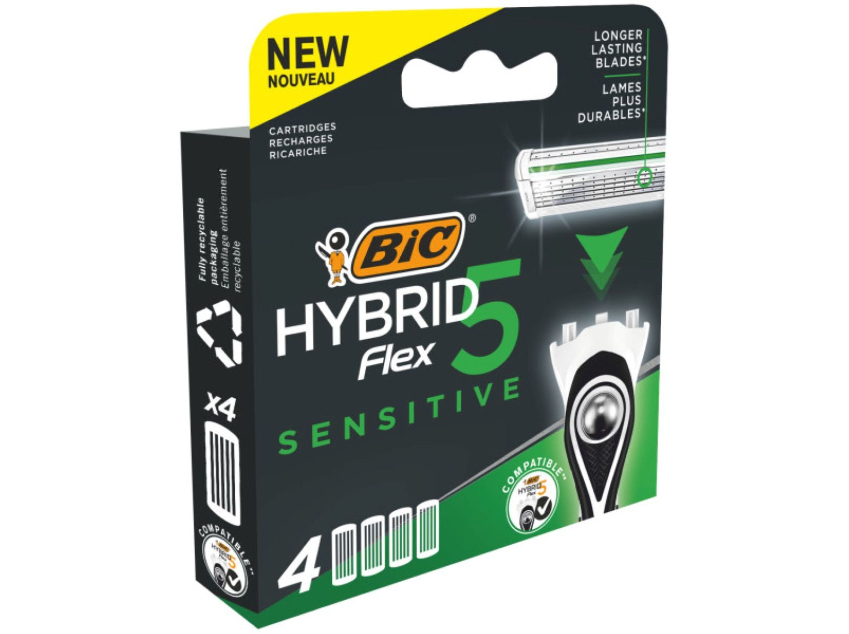 CARREGADOR BIC HYBRID 5 SENSITIVE 4 UN