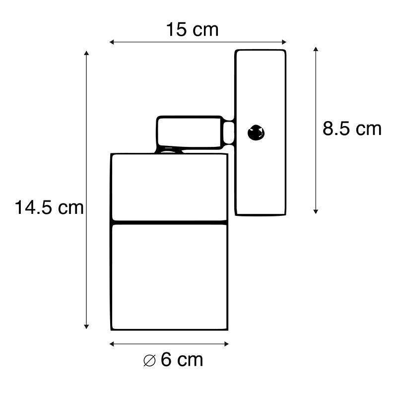 Stalen buitenwandlamp IP44, draai- en kantelbaar - Solo