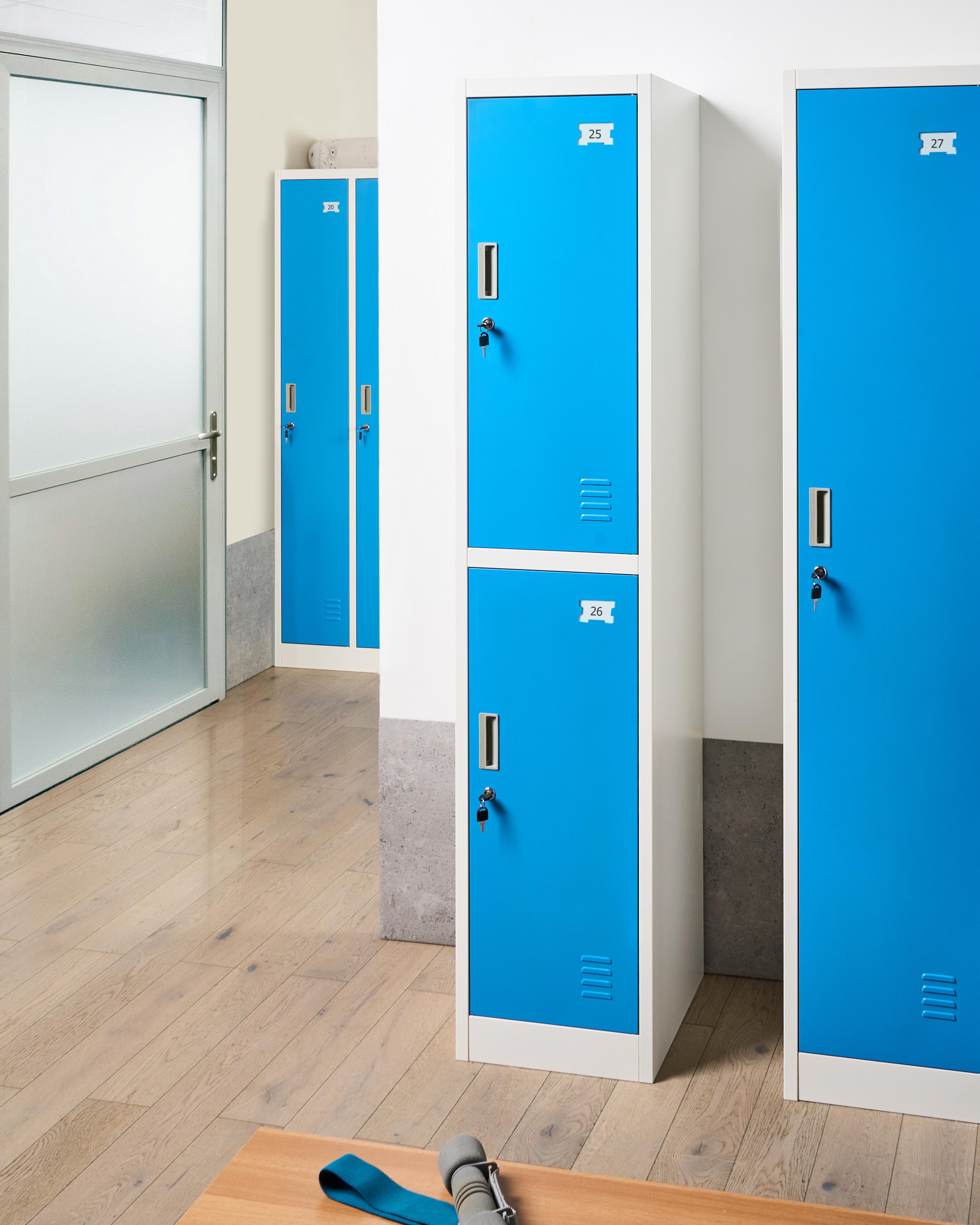 Locker met 2 niveaus ATHLETE Metaal Wit/blauw