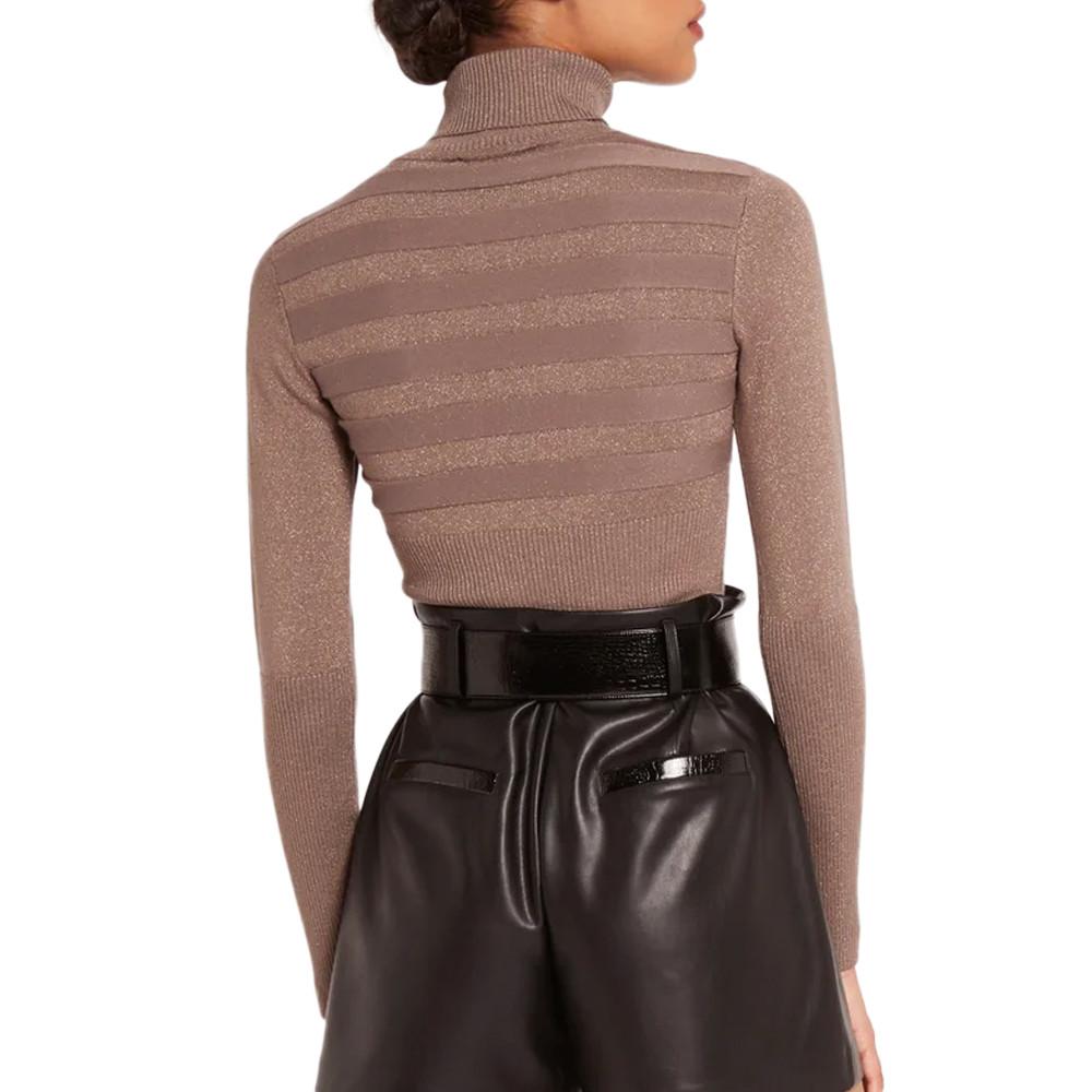 Morgan Pull Marron Brillant Femme Morgan Mentosa