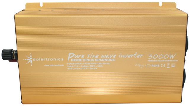 24V naar 230V Zuivere Sinus Spanningsomvormer - 3000W - Goud
