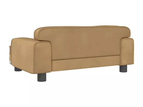 Canapé pour enfants marron 70x45x30 cm velours