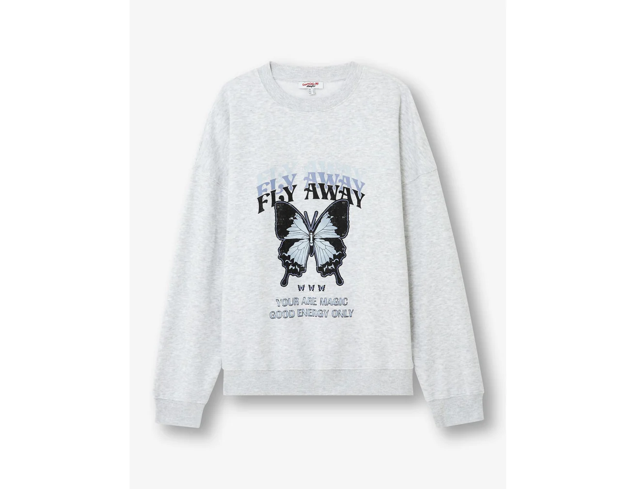 Sweat papillon gris chiné