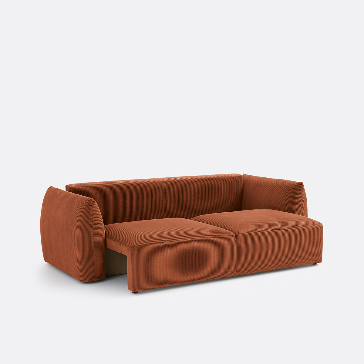 LA REDOUTE INTERIEURS<br>Sofá conversível em veludo canelado, 3 lugares, Edith