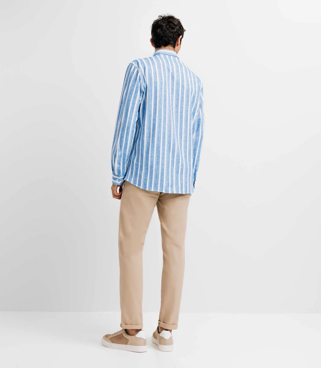 Chemise casual rayée bleue et blanche
