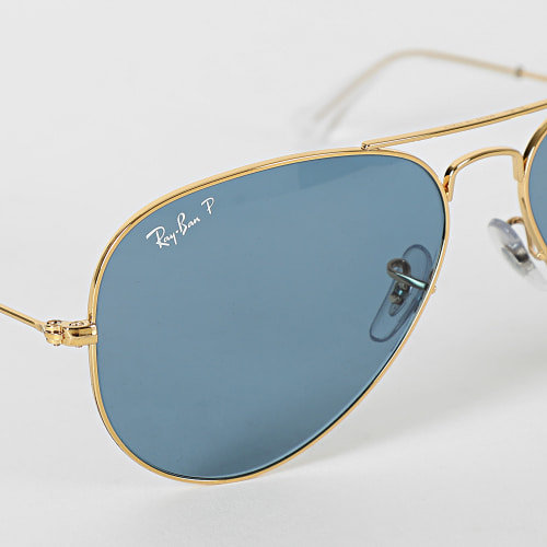 Lunettes De Soleil Aviator Large Metal RB3025 Bleu Doré