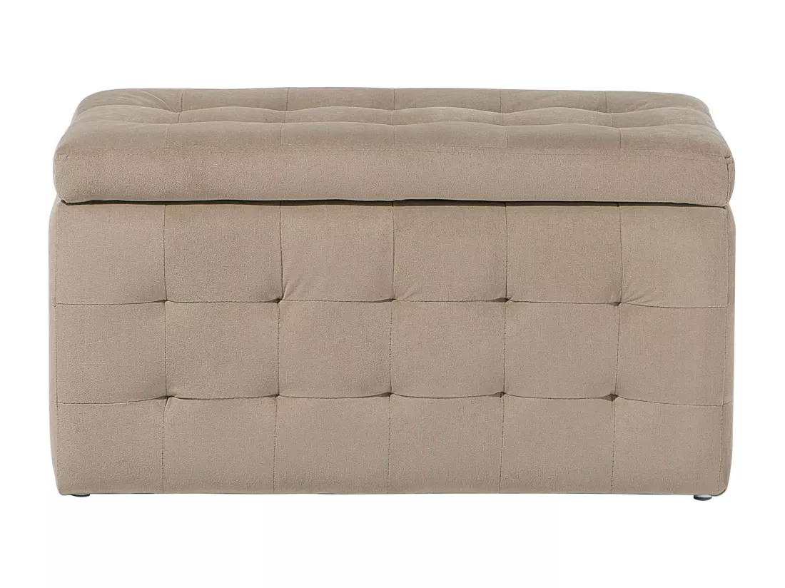 Pouf de rangement MICHIGAN Velours 72 cm 42 cm Marron clair