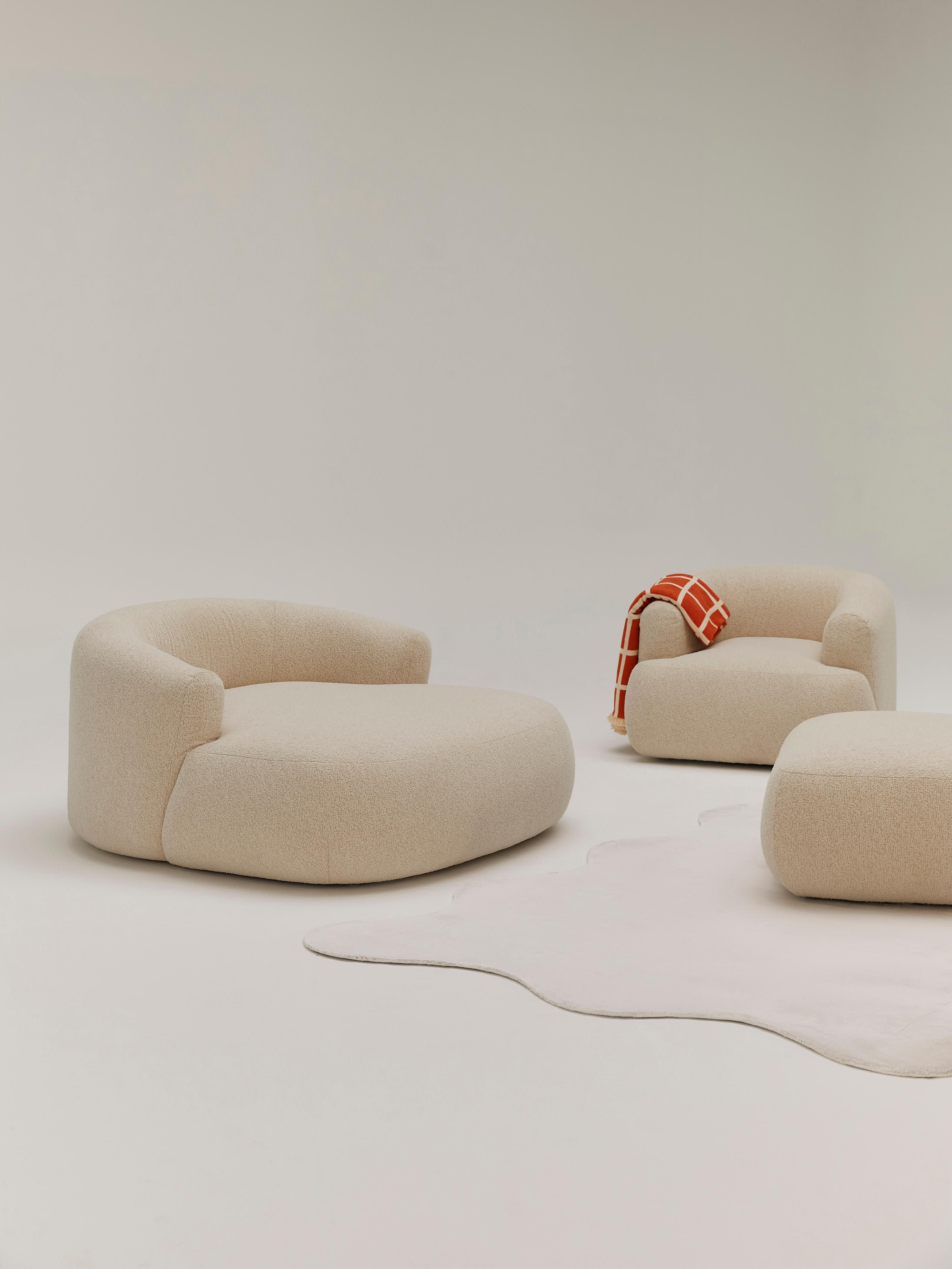 XL bouclé loungefauteuil Sofia