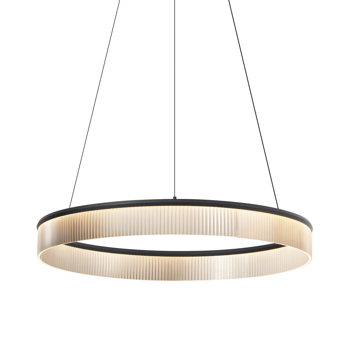 Moderne hanglamp zwart 78cm incl. LED 3-staps dimbaar - Anello Chandelier