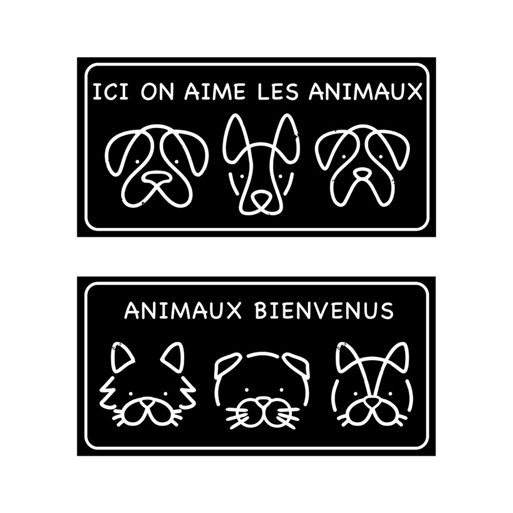 Plaque animaux chien chat 30x15cm