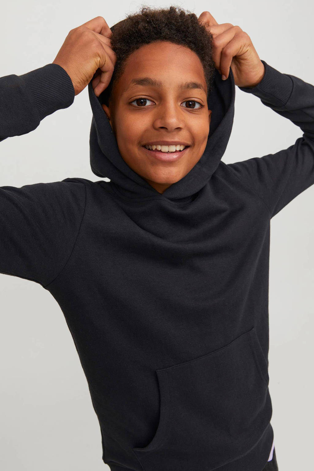 JACK & JONES hoodie JJEBASIC zwart
