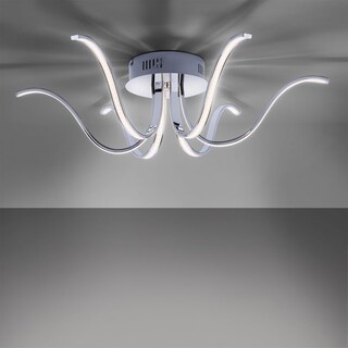LED-Deckenleuchte Valerie 67x21 cm chromfarbig