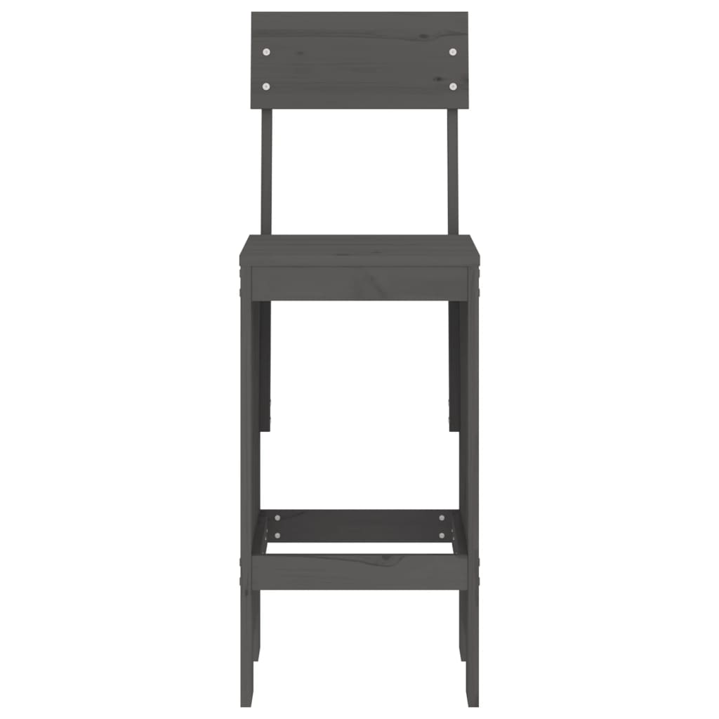 Tabourets de bar 2 pcs gris 40x48,5x115,5 cm bois massif de pin