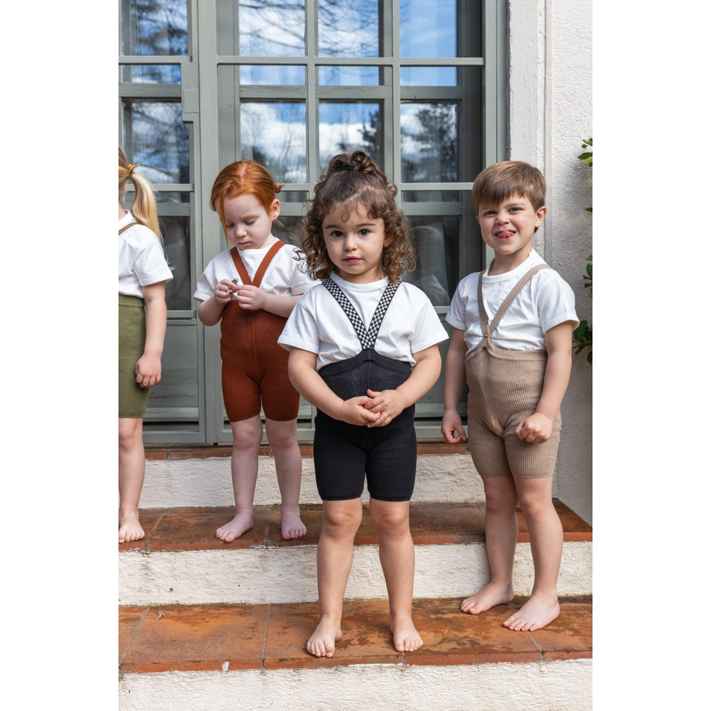 Køb Silly Silas Olive Striped Shorty Tights Med Seler