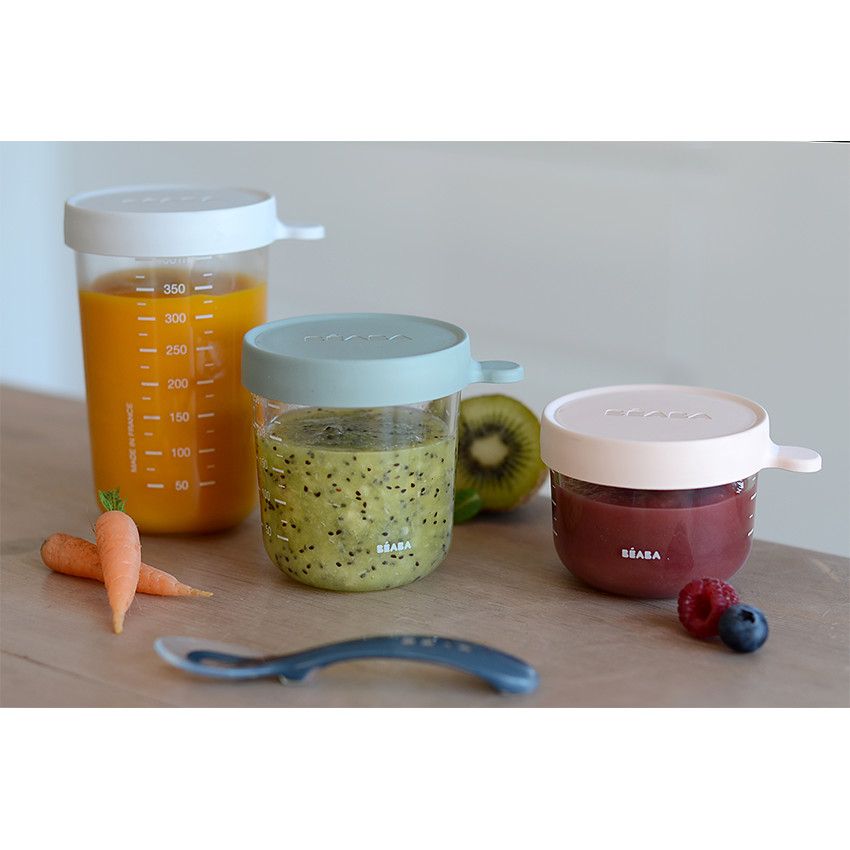 Pot de conservation en verre 250ml - Eucalyptus - Ecru