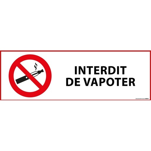 Signalisation d'interdiction - Pictogramme Interdit de vapoter