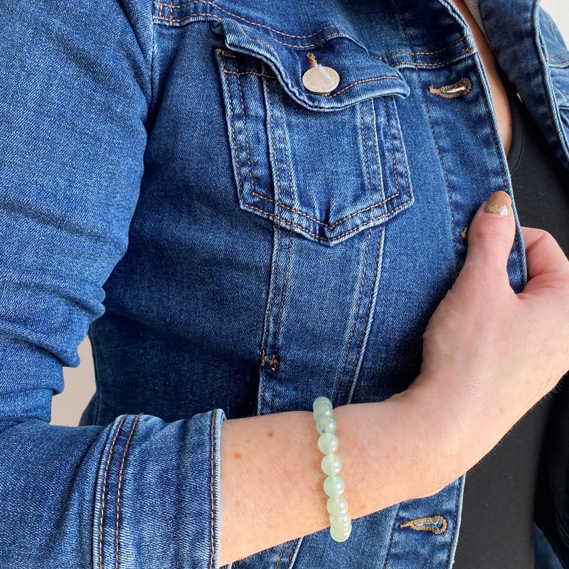 Bracelet extensible avec perles Aventurine Verte