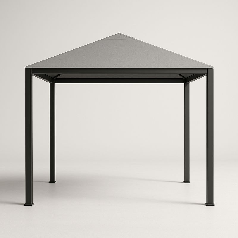 Pavillon Quadrat Stahlrahmen Polyesterdach Grau 300x300x270cm