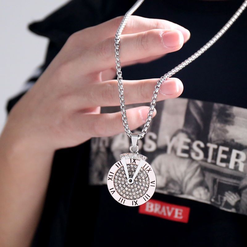 Lilafey - Romeinse cijfer-steentjesketting met hanger