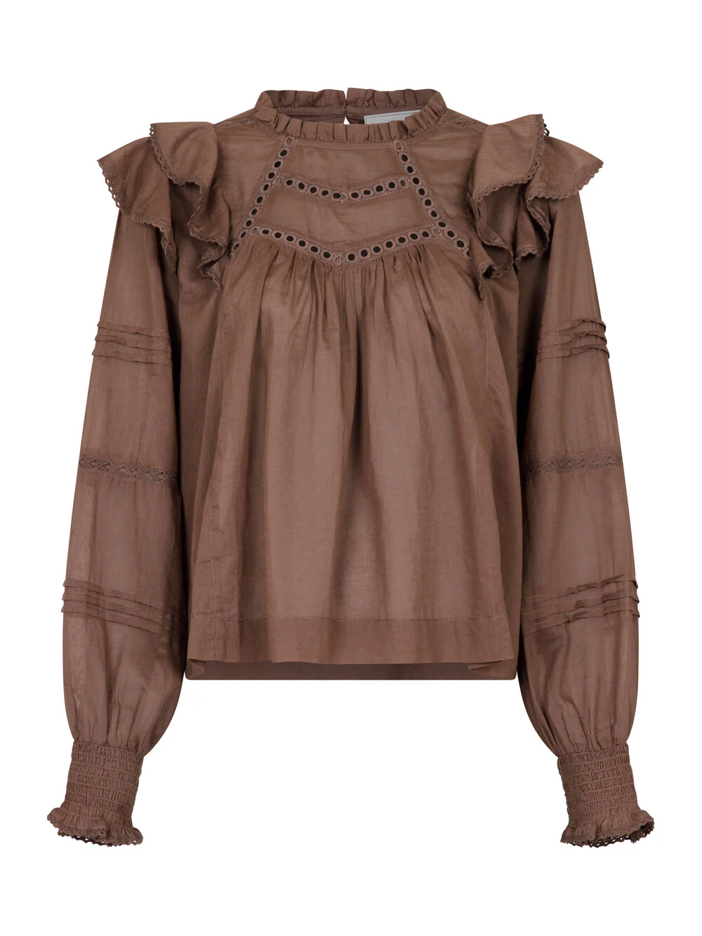 Neo Noir  Simkie S Voile bluse - lysebrun