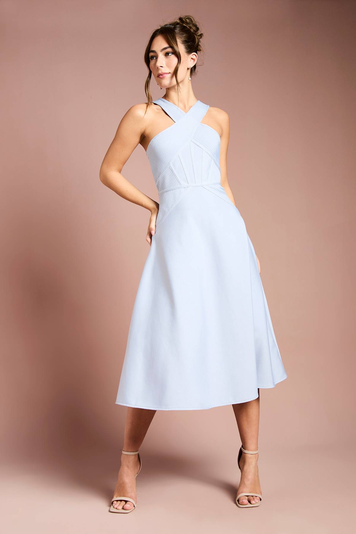 Coast Robe Midi Bandage à Col Croisé