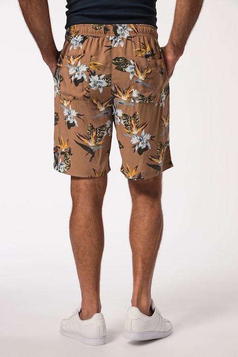Bermuda, Viskose-Qualität, floraler Print, Elastikbund, bis 8 XL
