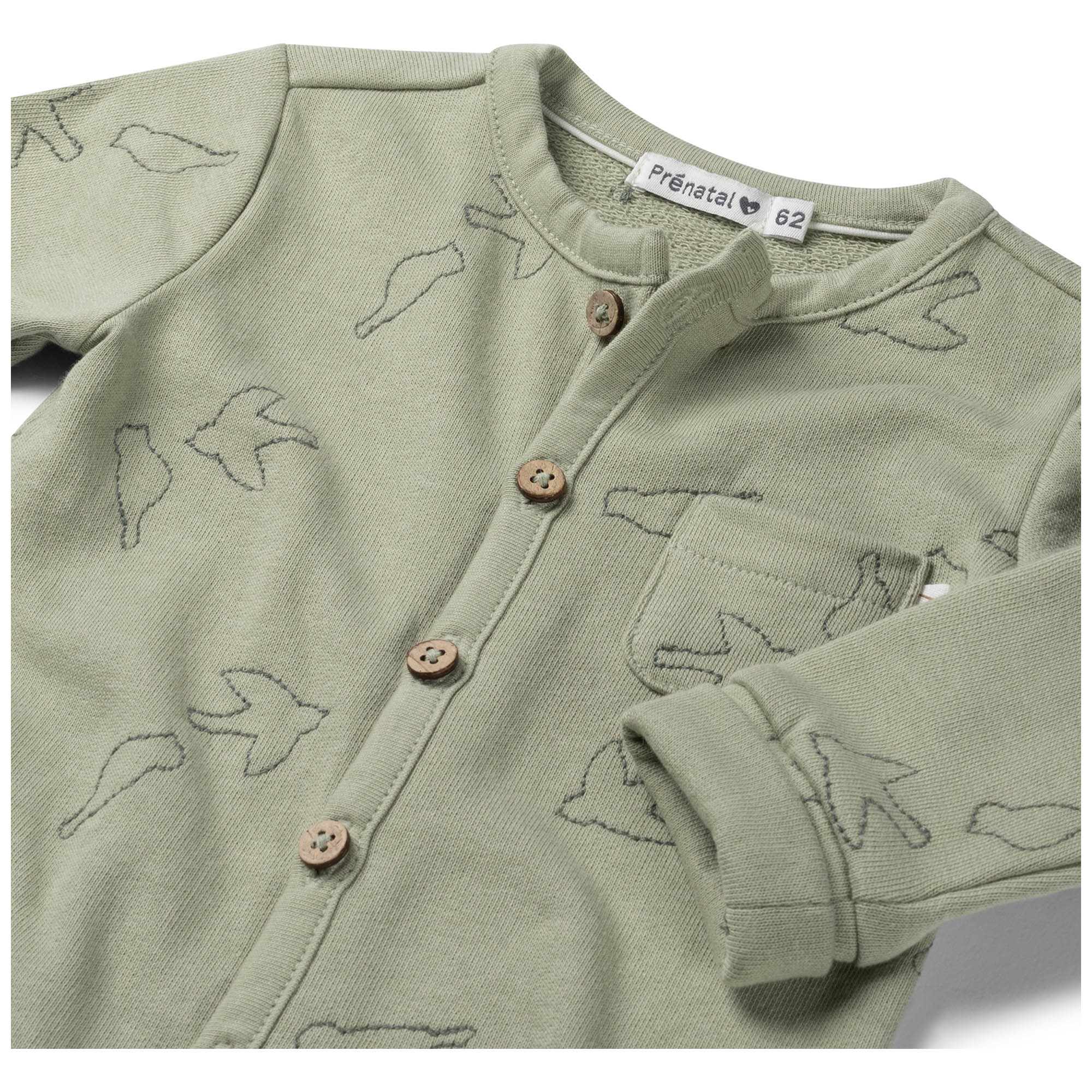 Prénatal newborn boxpakje Pure lange mouwen all over print groen