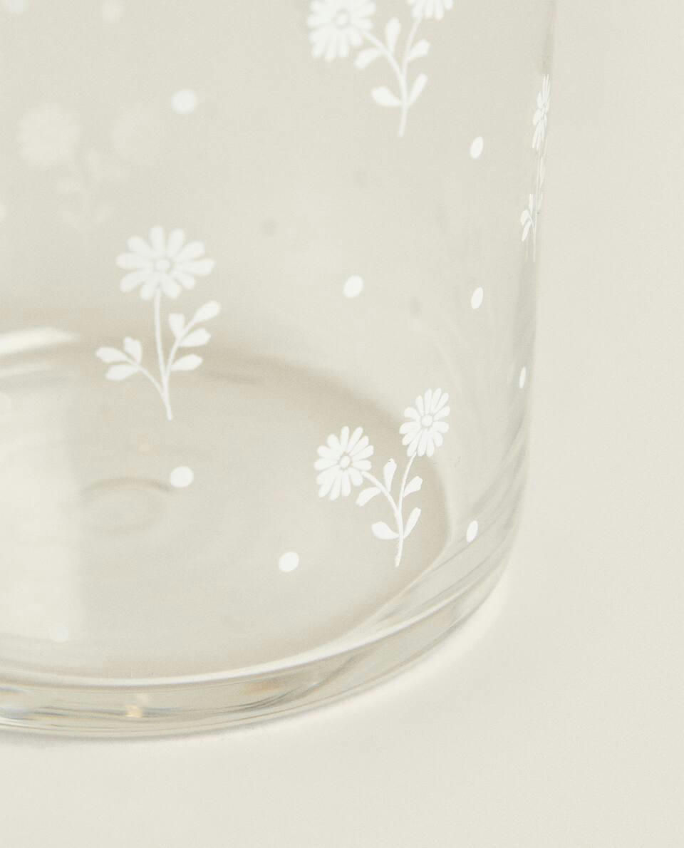 COPO DE VIDRO FLORAL