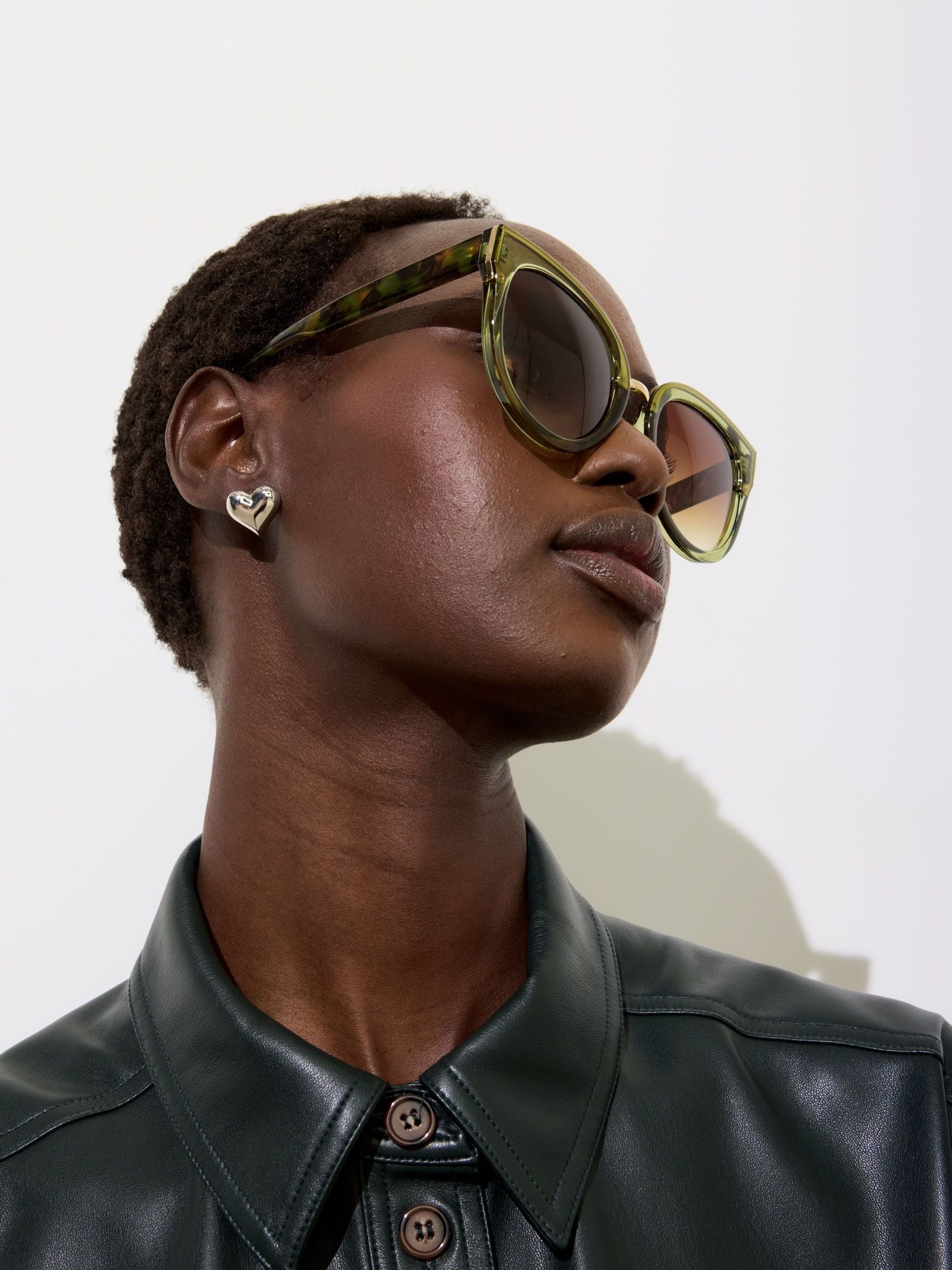 Oliver Bonas Crystal Faux Tortoiseshell Cat Eye Sunglasses