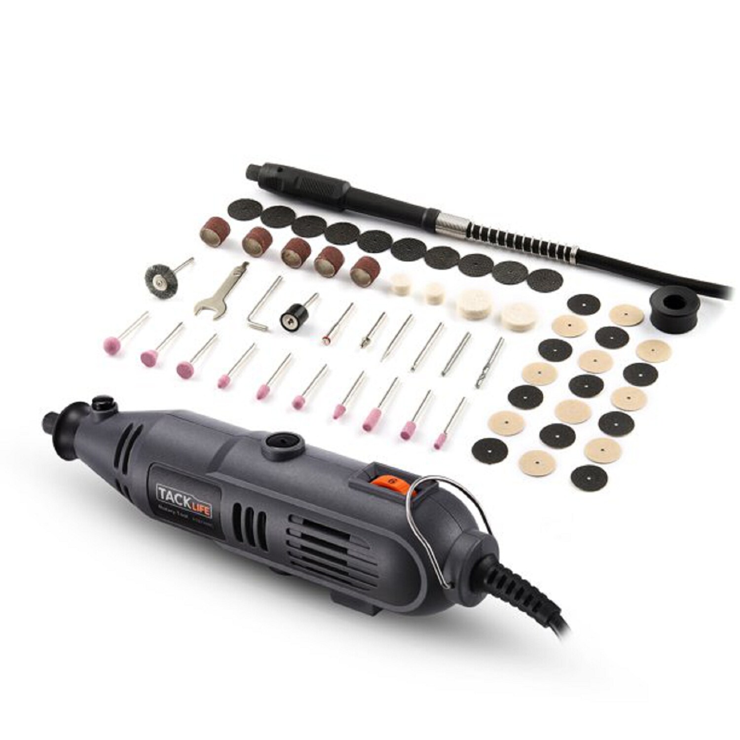 TACKLIFE RTD34AC Rotationswerkzeug mit flexibler Welle, 135 W Leistung, variable Geschwindigkeit