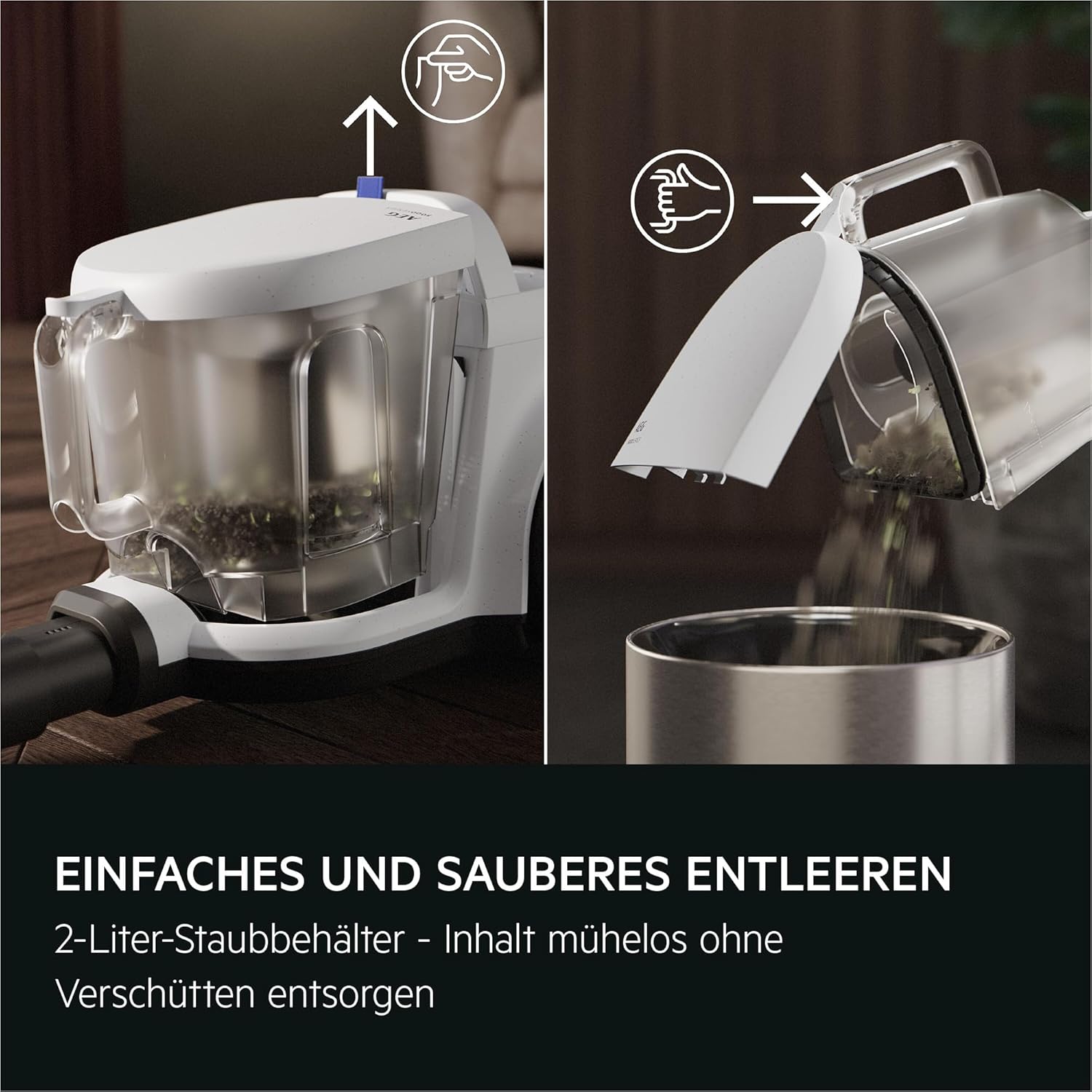 AEG CLEAN 5000 Staubsauger Beutellos, Bodenstaubsauger für alle Bodenbeläge, Zubehör, 1000 Watt, 9m Aktionsradius, 2l Staubbehälter, 50% Recyclingmaterial, Waschbarer HEPA-Filter, Blau, AL51C1LDB