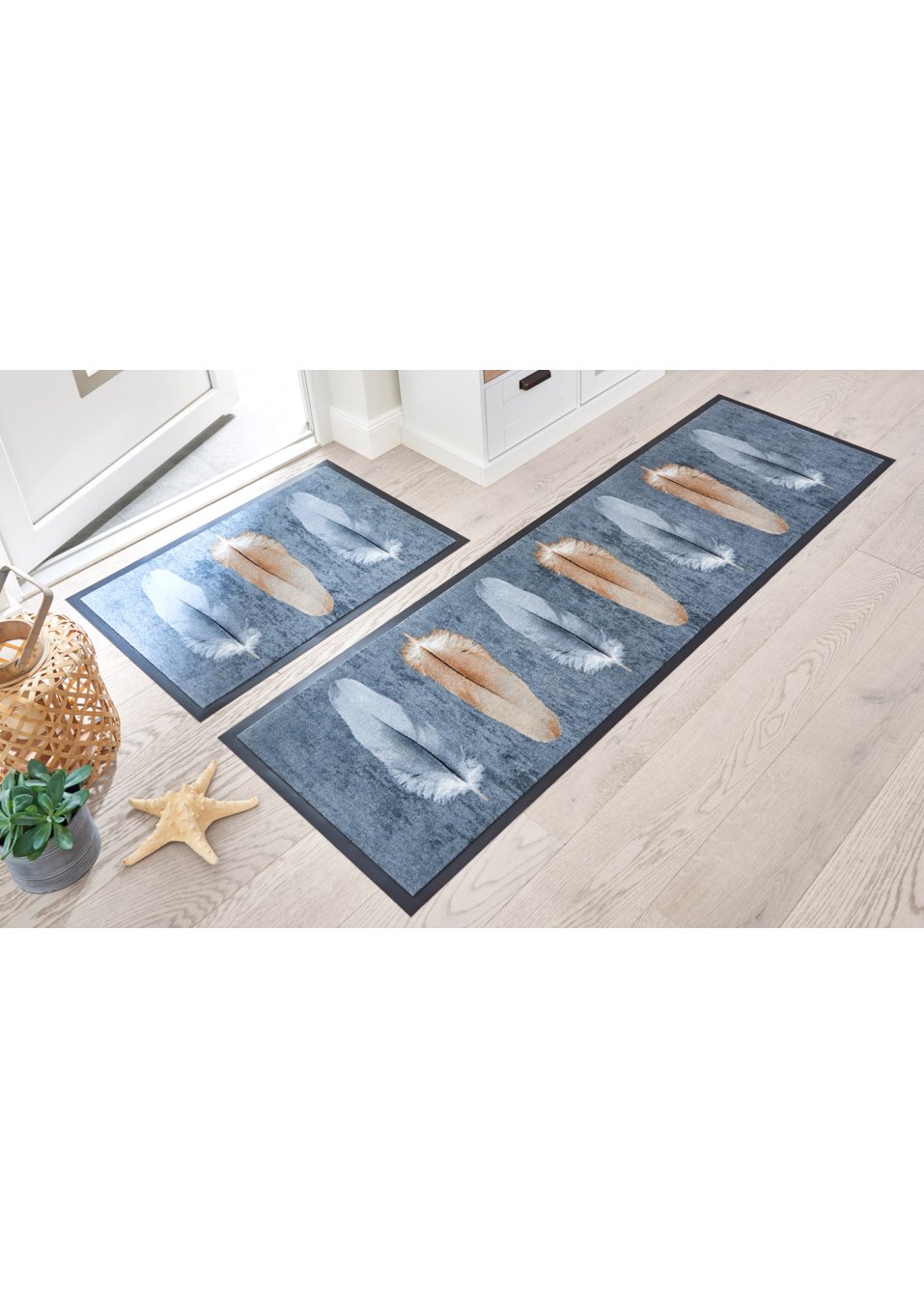 Tapis de protection imprimé plumes