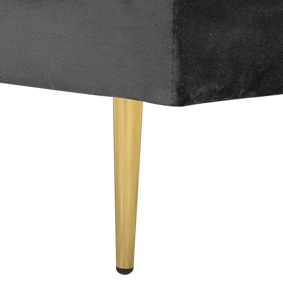 MIRAMAS - Chaise longue - Zwart - Linkerzijde - Fluweel