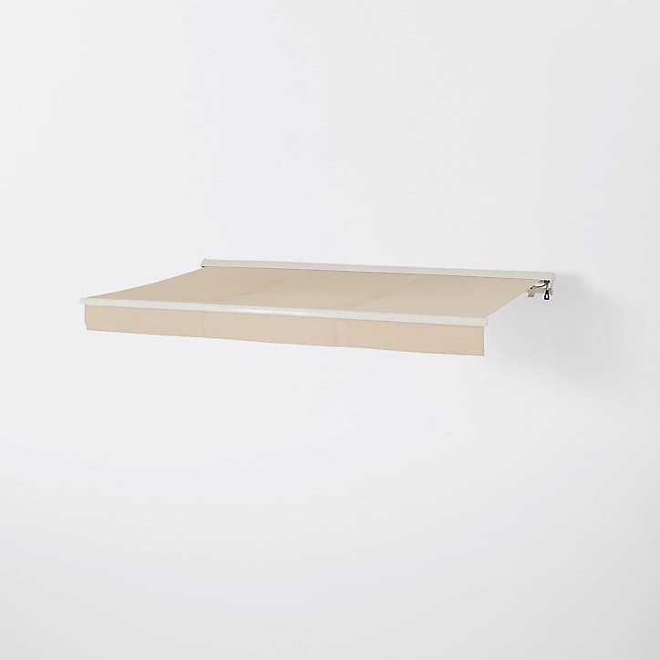 Store banne motorisé semi-coffre taupe clair 3,75 x 3 m