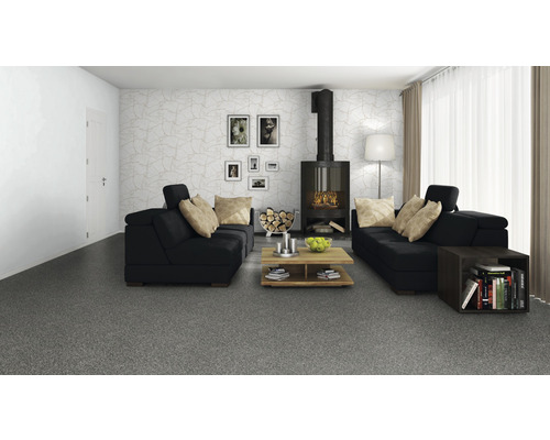Cavallino velours tapijt, kleur 74 grijs, 400 cm breed (per meter verkocht)
