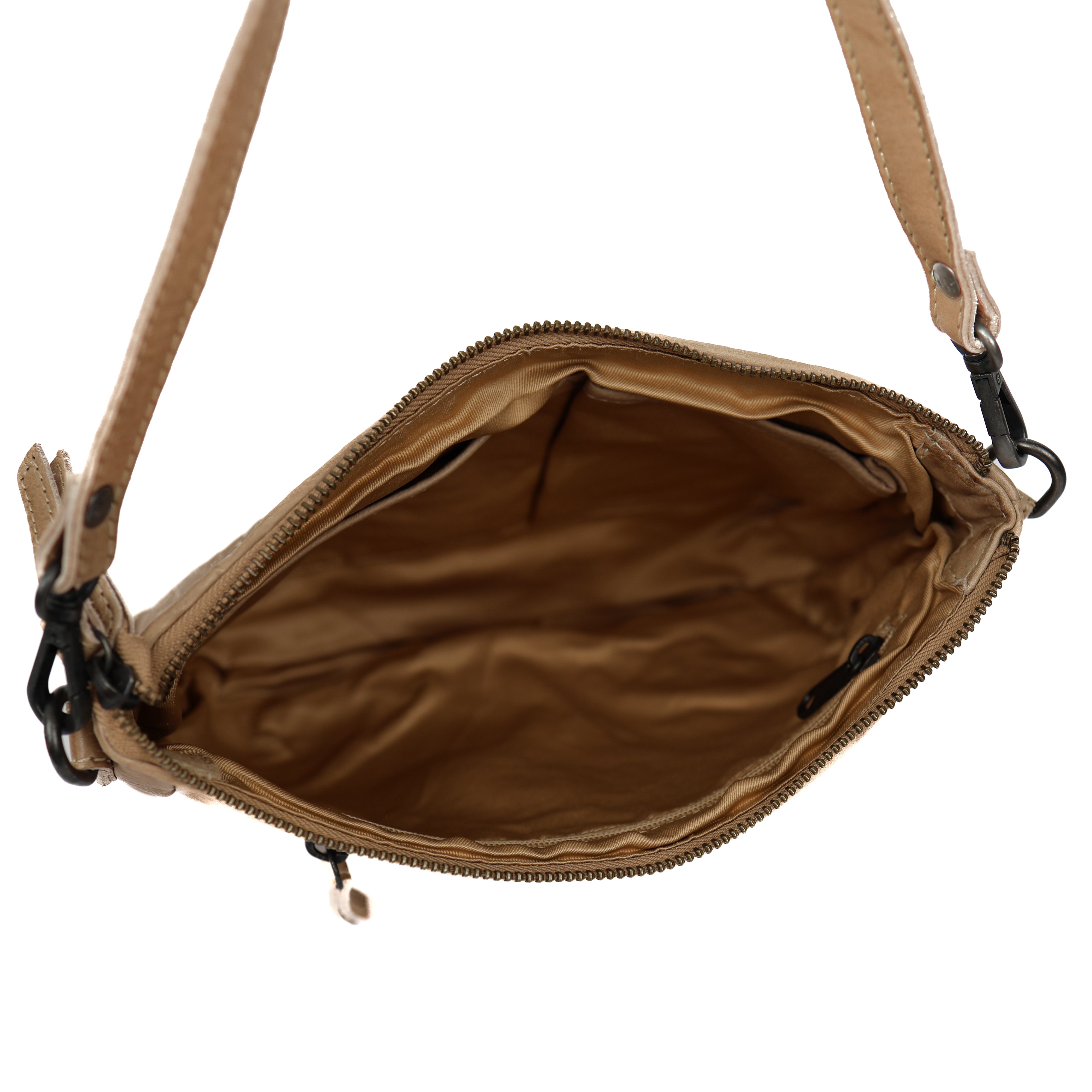 Hand/schoudertasje 'Elvira' gevlochten beige BEIGE