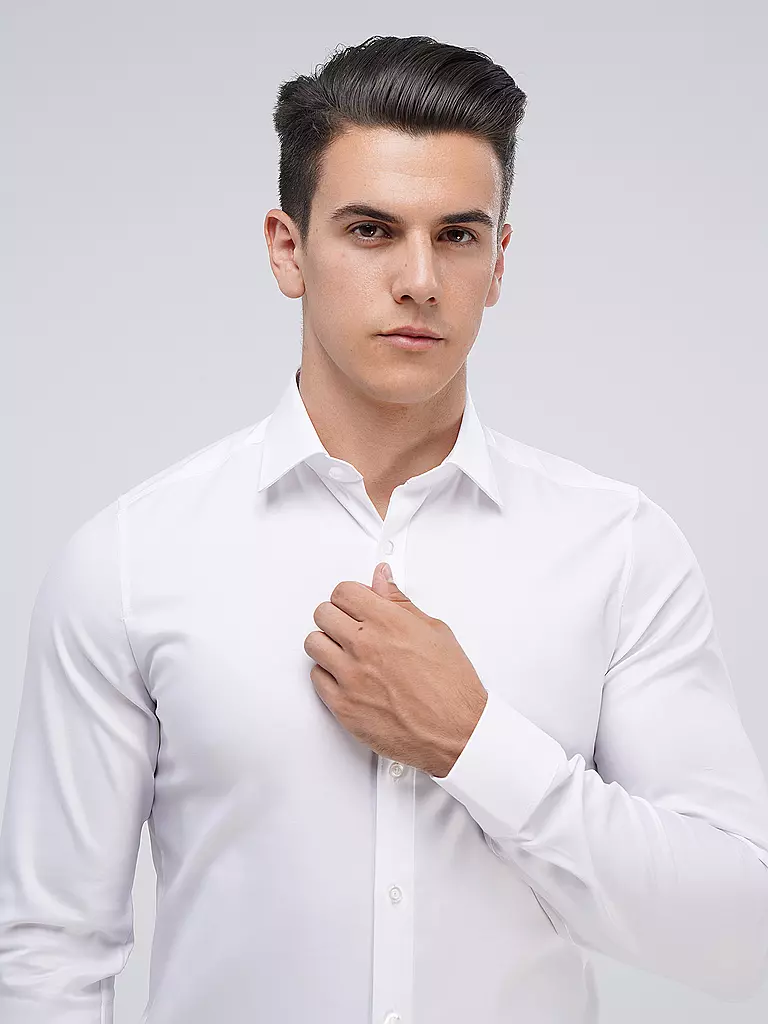OLYMP LEVEL FIVE Hemd Body Fit Extralange Ärmel weiss
