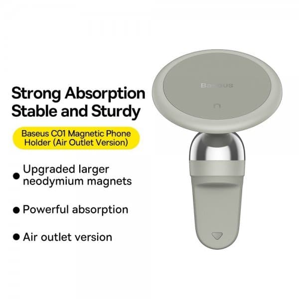 Baseus Magnetisk Bilhållare C01 Air Outlet 360 Grader Roterbar Beige