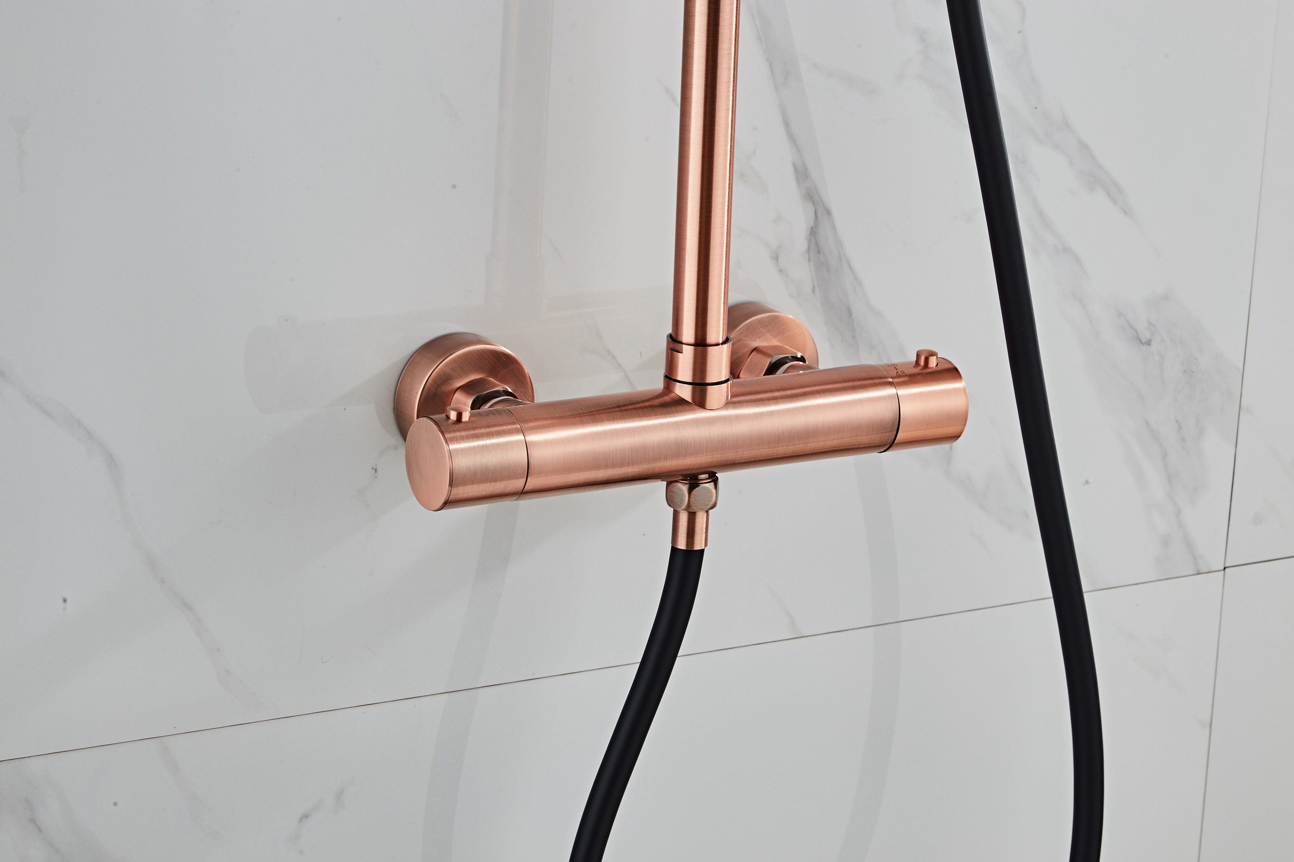 Saniclear Copper Pro opbouw regendouche 20cm hoofddouche zwart koper
